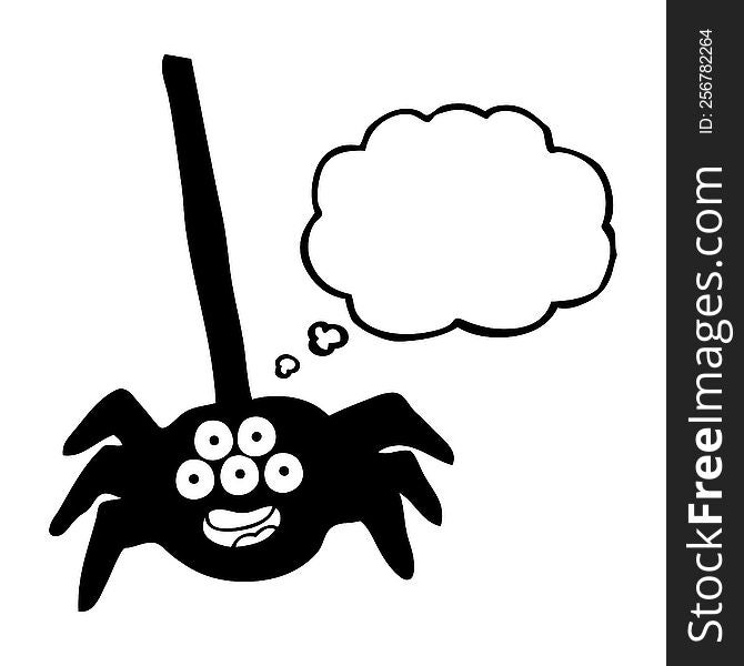 Thought Bubble Cartoon Halloween Spider