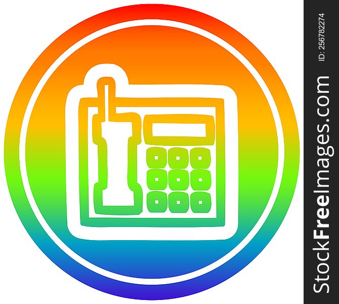 office telephone circular icon with rainbow gradient finish. office telephone circular icon with rainbow gradient finish