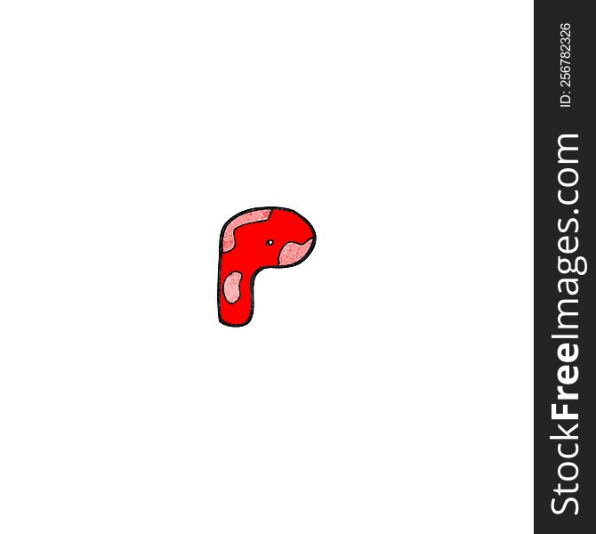 child\'s drawing of the letter p