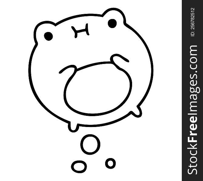 line doodle of a cute frog. line doodle of a cute frog