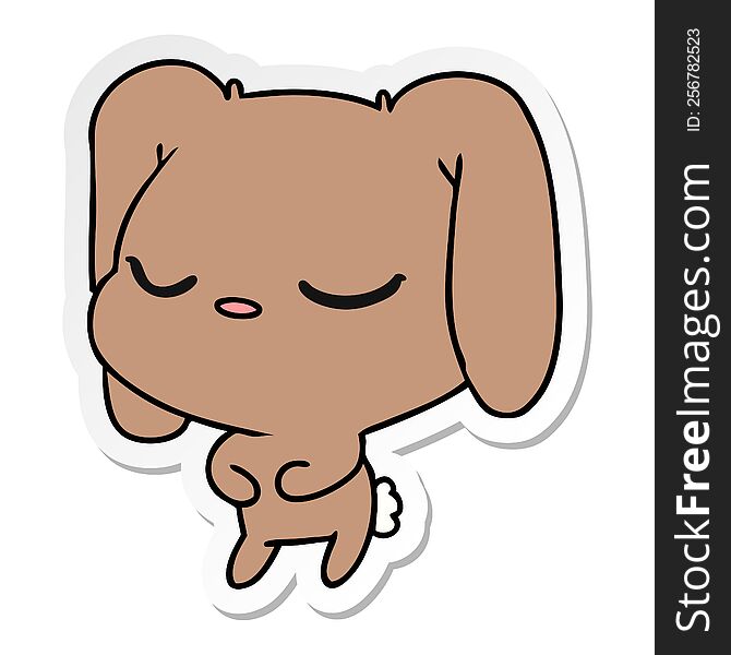 freehand drawn sticker cartoon of cute kawaii bunny