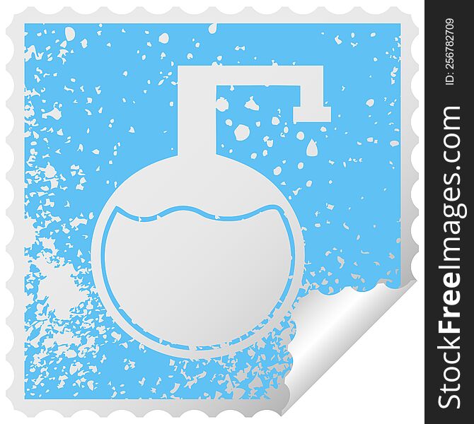 Distressed Square Peeling Sticker Symbol Science Experiment