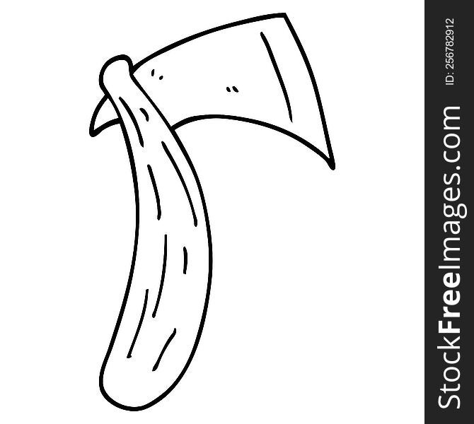 Line Drawing Cartoon Sharp Axe