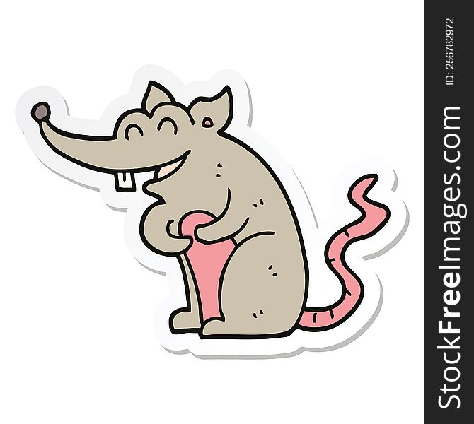 sticker of a cartoon rat