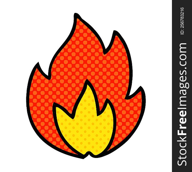 comic book style cartoon of a fire