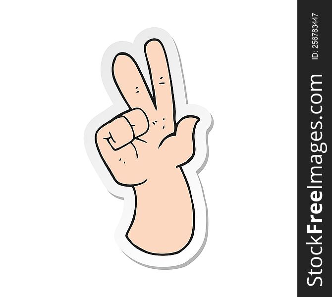 sticker of a cartoon hand counting