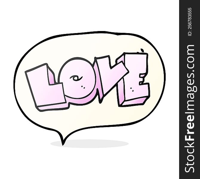 Speech Bubble Cartoon Love Sign