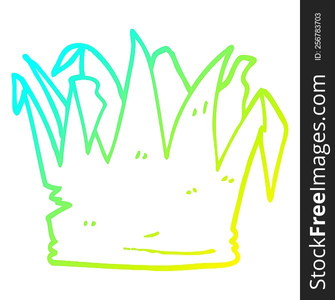 cold gradient line drawing of a cartoon xmas party hat