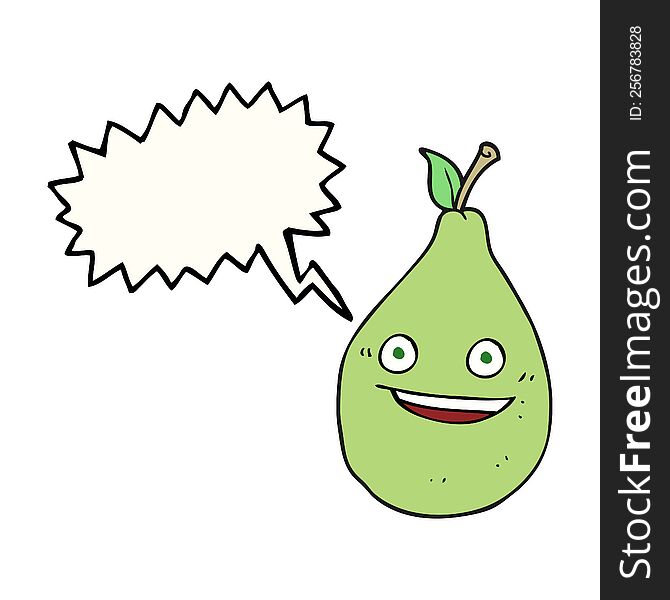 Speech Bubble Cartoon Pear