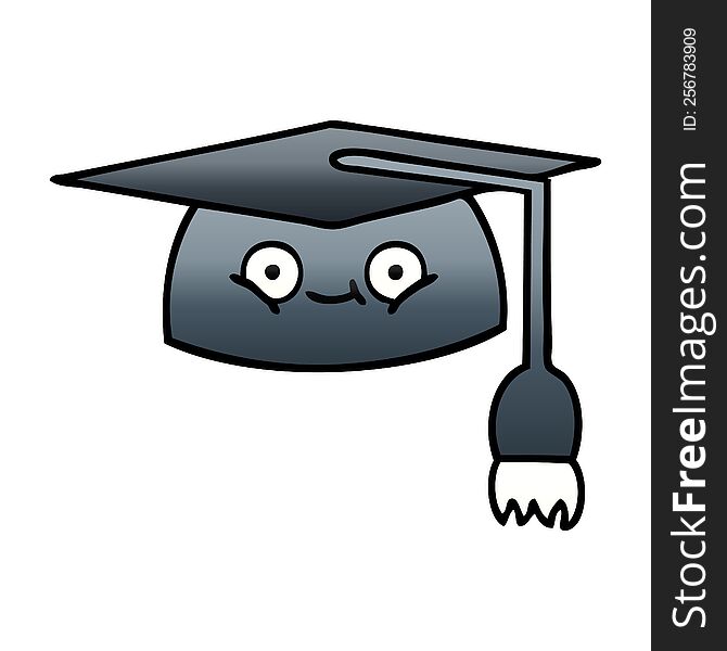 Gradient Shaded Cartoon Graduation Hat