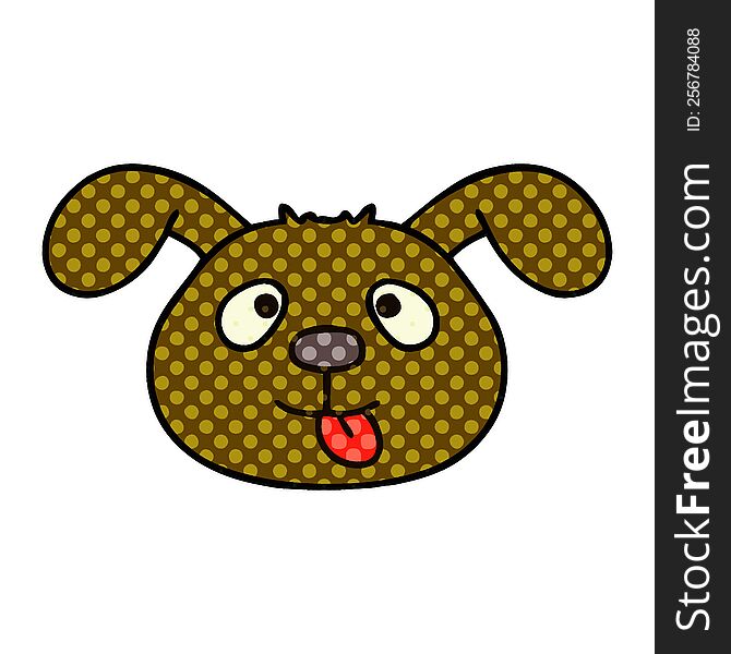 Quirky Comic Book Style Cartoon Dog Face