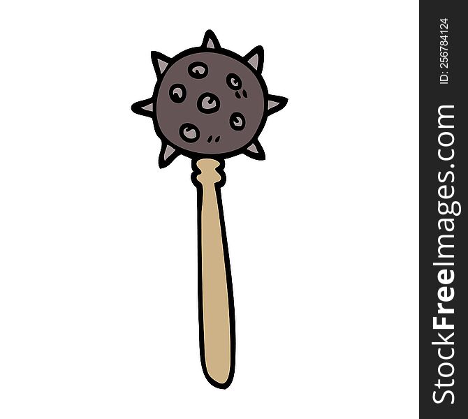 cartoon doodle medieval mace