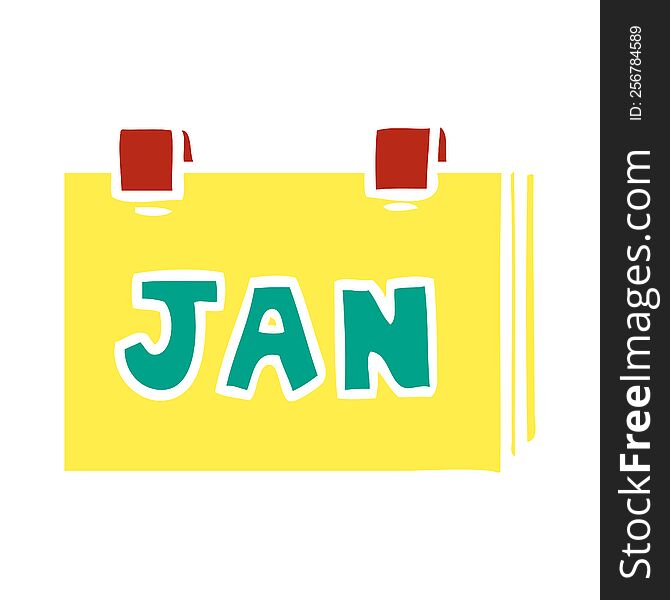 Cartoon Doodle Of A Calendar With Jan