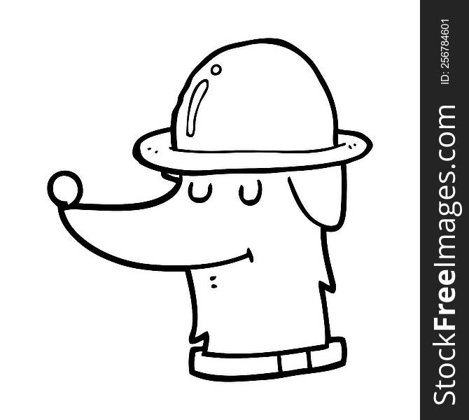 Cartoon Dog Wearing Hat