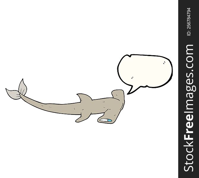 speech bubble cartoon hammerhead shark