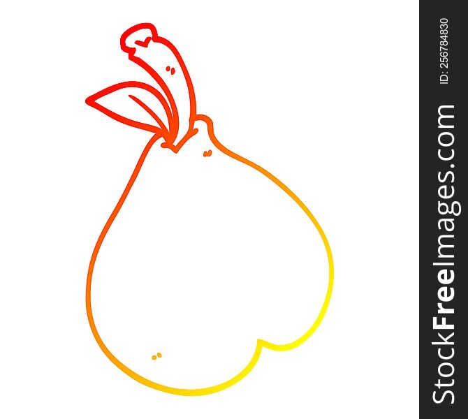 Warm Gradient Line Drawing Cartoon Healthy Pear