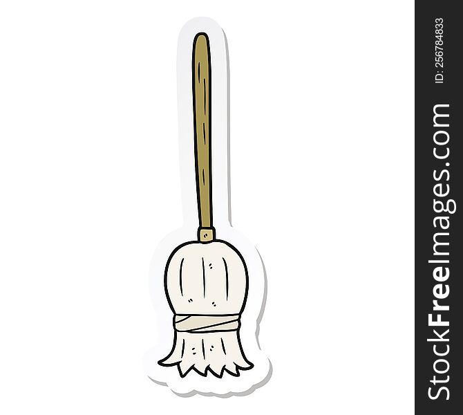 sticker of a cartoon broom