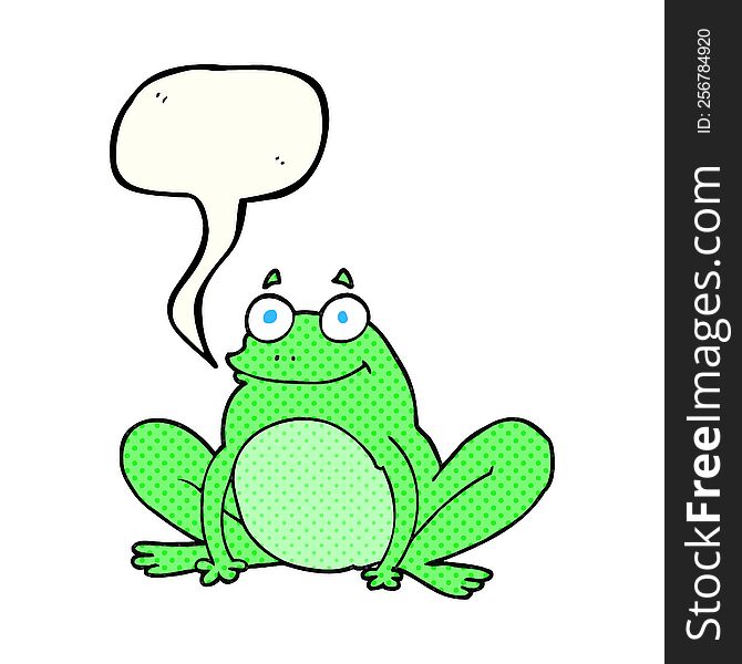 comic book speech bubble cartoon happy frog