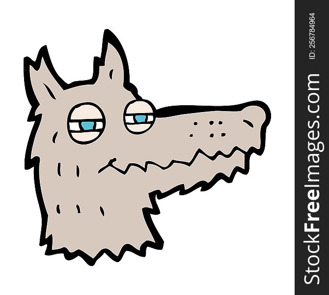 cartoon smug wolf face