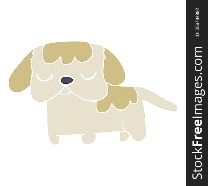 cute flat color style cartoon puppy