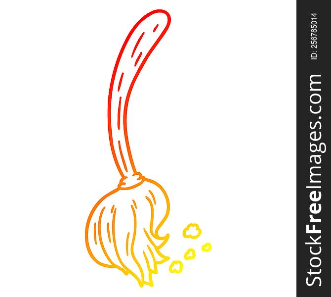 warm gradient line drawing of a cartoon mop