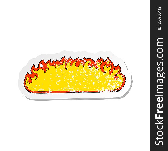 retro distressed sticker of a cartoon fire border