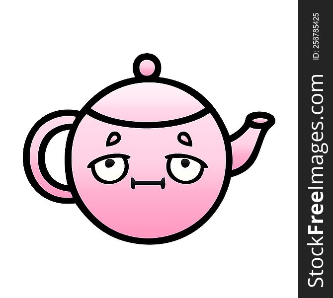 Gradient Shaded Cartoon Teapot