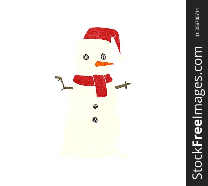 Retro Cartoon Snowman