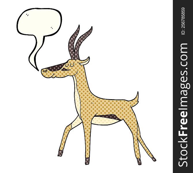 comic book speech bubble cartoon gazelle