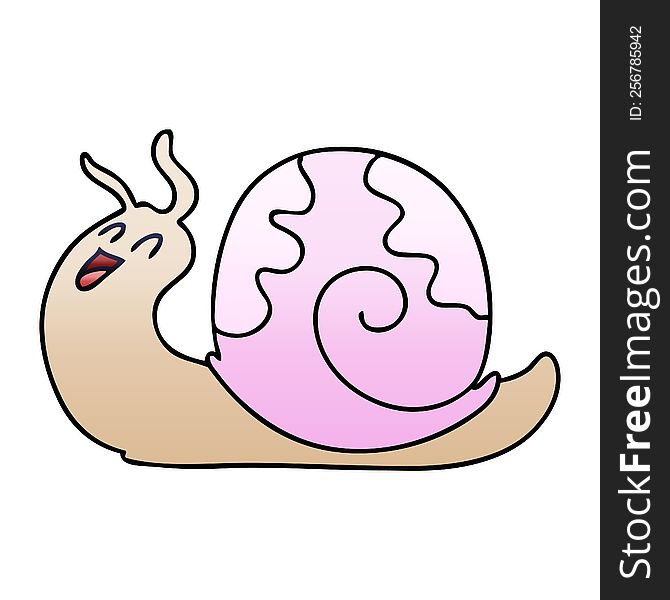 gradient shaded quirky cartoon snail. gradient shaded quirky cartoon snail
