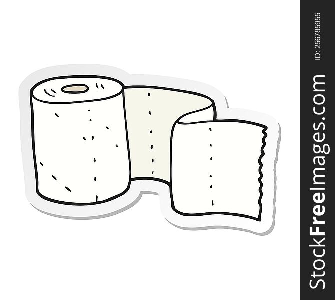 Sticker Of A Cartoon Toilet Roll