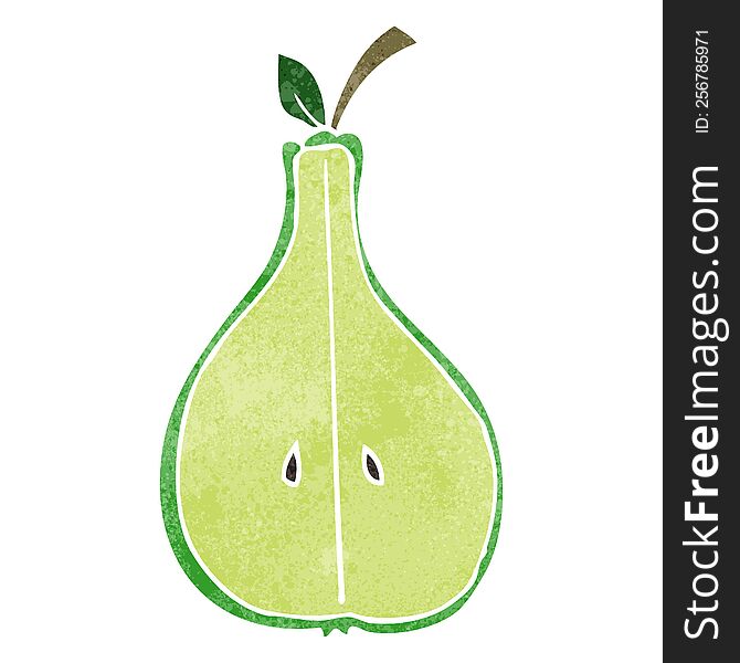 Retro Cartoon Half Pear