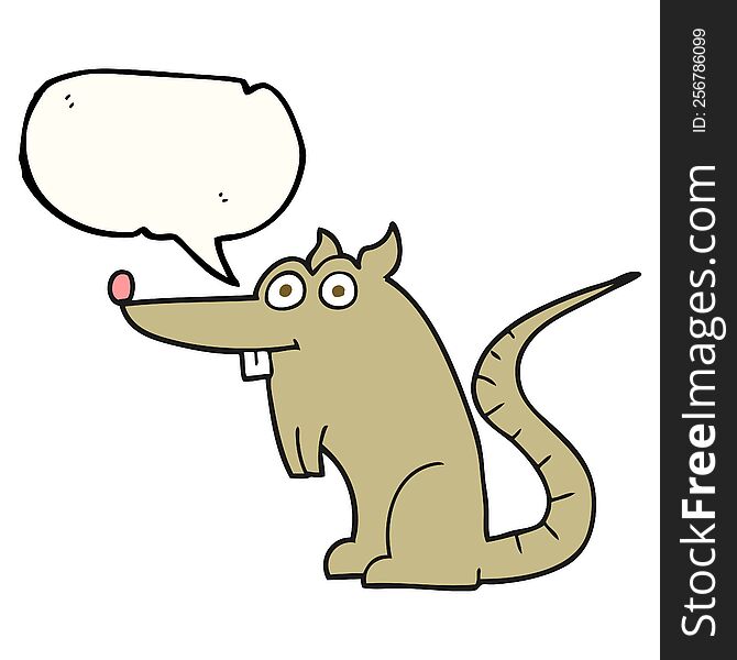 freehand drawn speech bubble cartoon rat