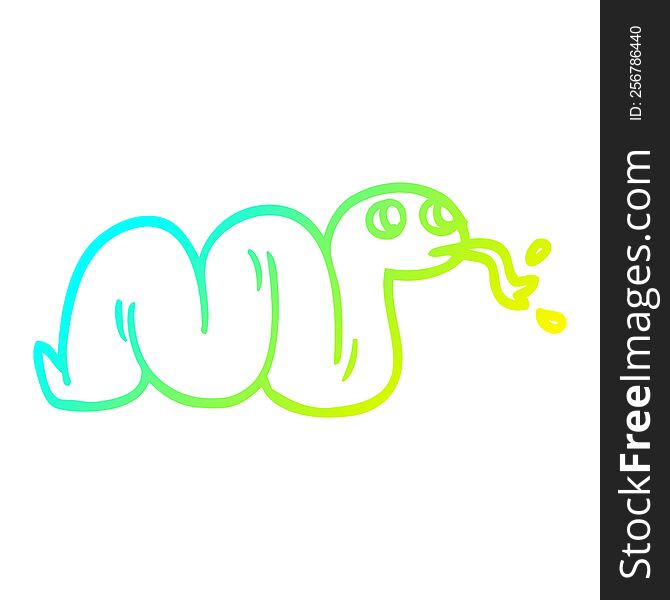 cold gradient line drawing of a cartoon snake