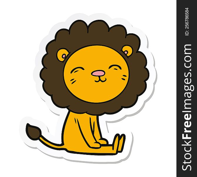 sticker of a cartoon lion