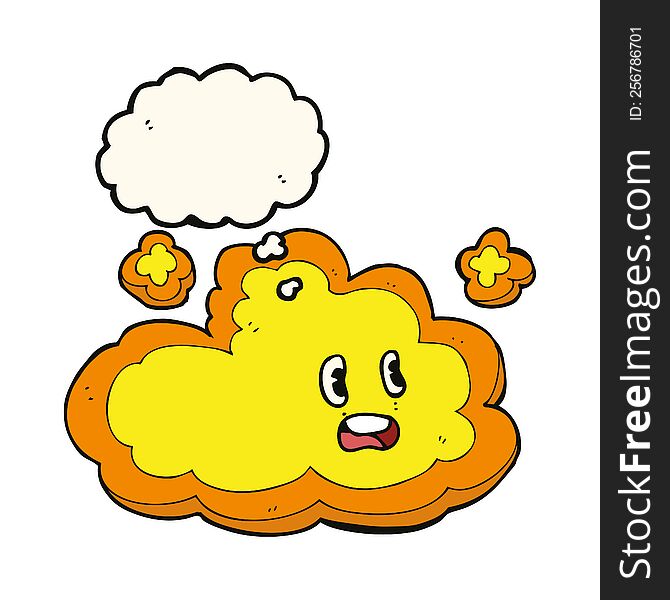 Cartoon Cloud With Thought Bubble