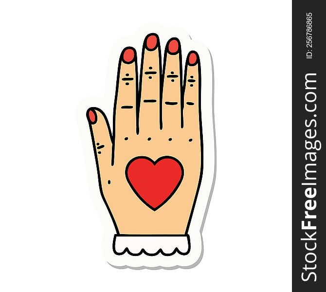 Tattoo Style Sticker Of A Hand