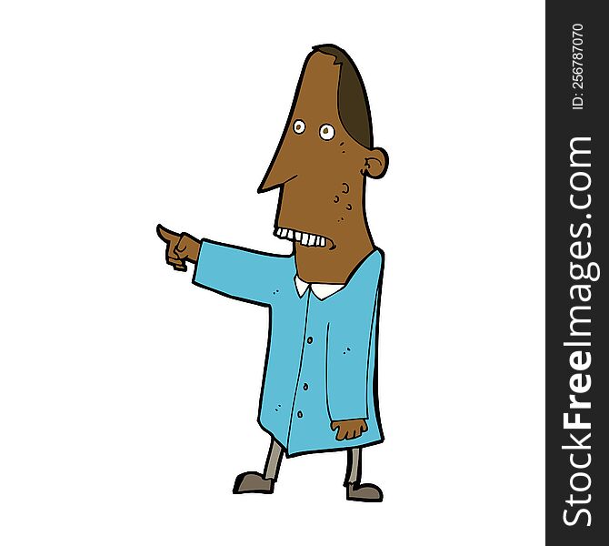 Cartoon Ugly Man Pointing