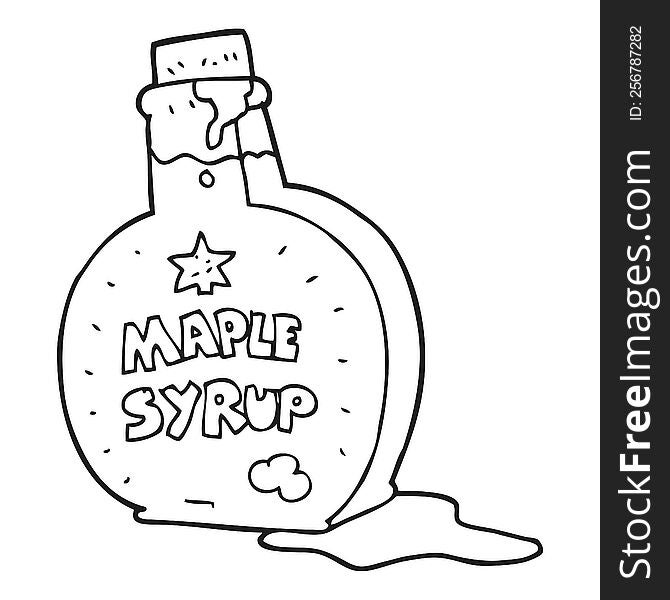 Black And White Cartoon Maple Syrup Bottle
