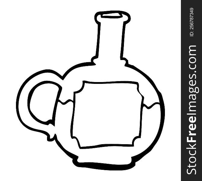 Line Drawing Cartoon Of Potion Bottle