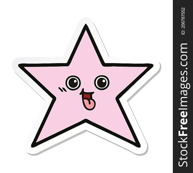 Sticker Of A Cute Cartoon Star Fish