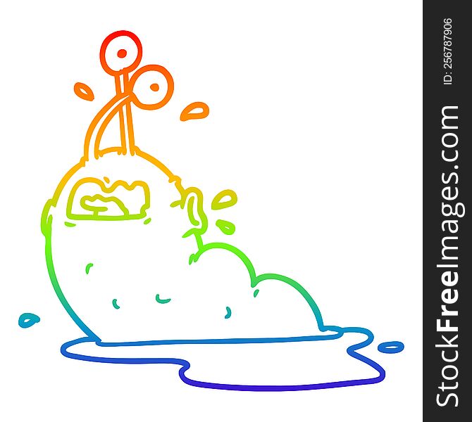 rainbow gradient line drawing of a gross cartoon slug