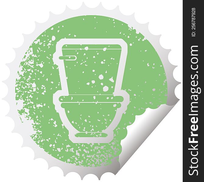 distressed sticker icon illustration of a toilet. distressed sticker icon illustration of a toilet