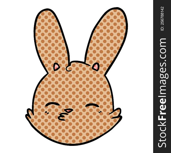 cartoon bunny face considering. cartoon bunny face considering