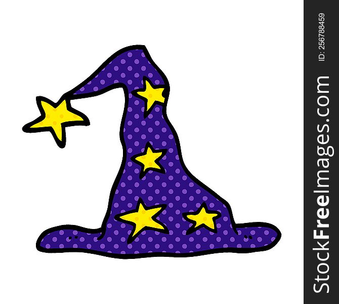 cartoon doodle wizard hat