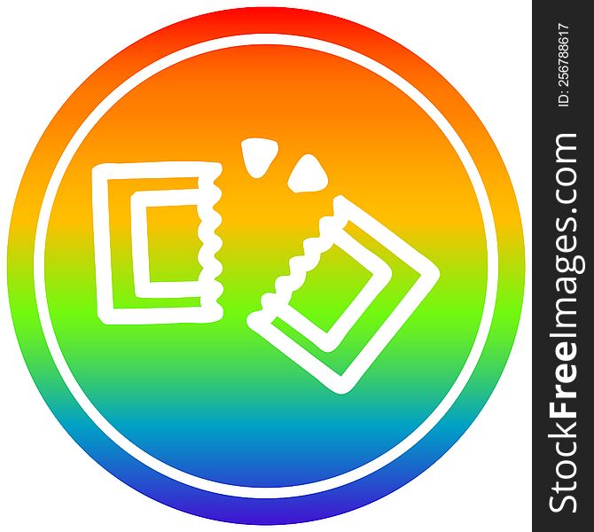 movie ticket circular icon with rainbow gradient finish. movie ticket circular icon with rainbow gradient finish