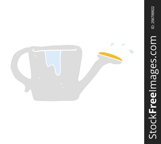 flat color illustration of watering can. flat color illustration of watering can