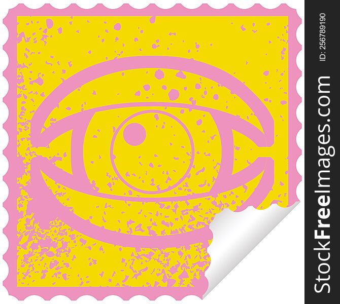 Staring Eye Graphic Distressed Sticker