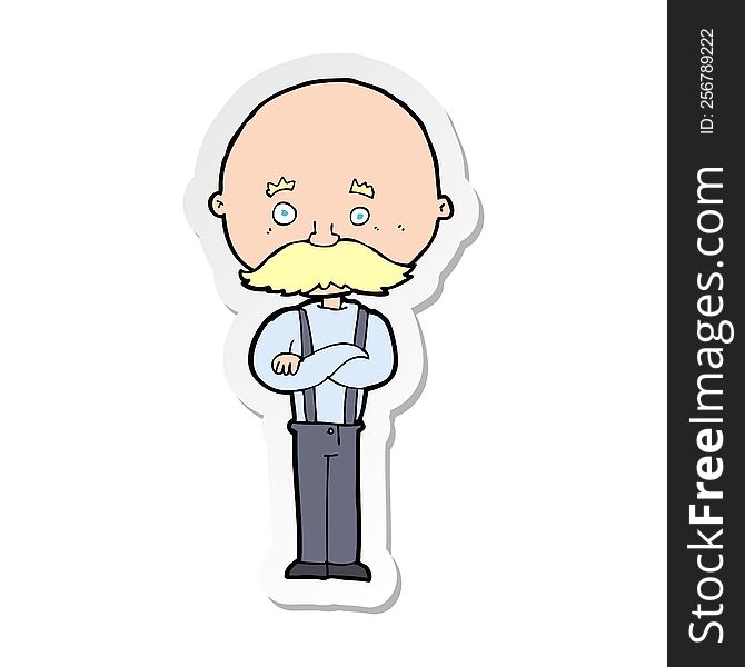 Sticker Of A Cartoon Grandfather