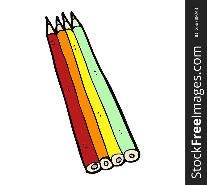 cartoon colored pencils